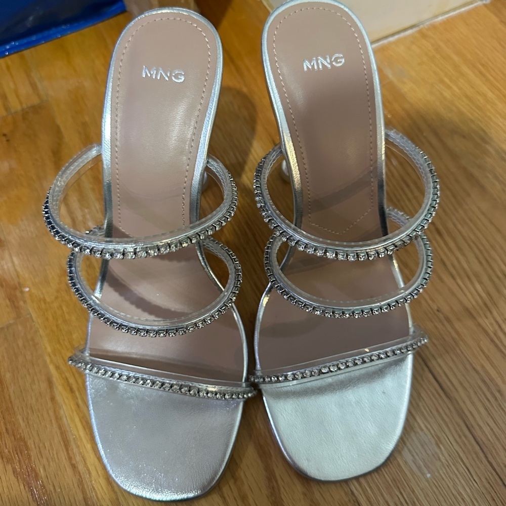 Mango Silver Rhinestone Heels - Picture 6 of 10